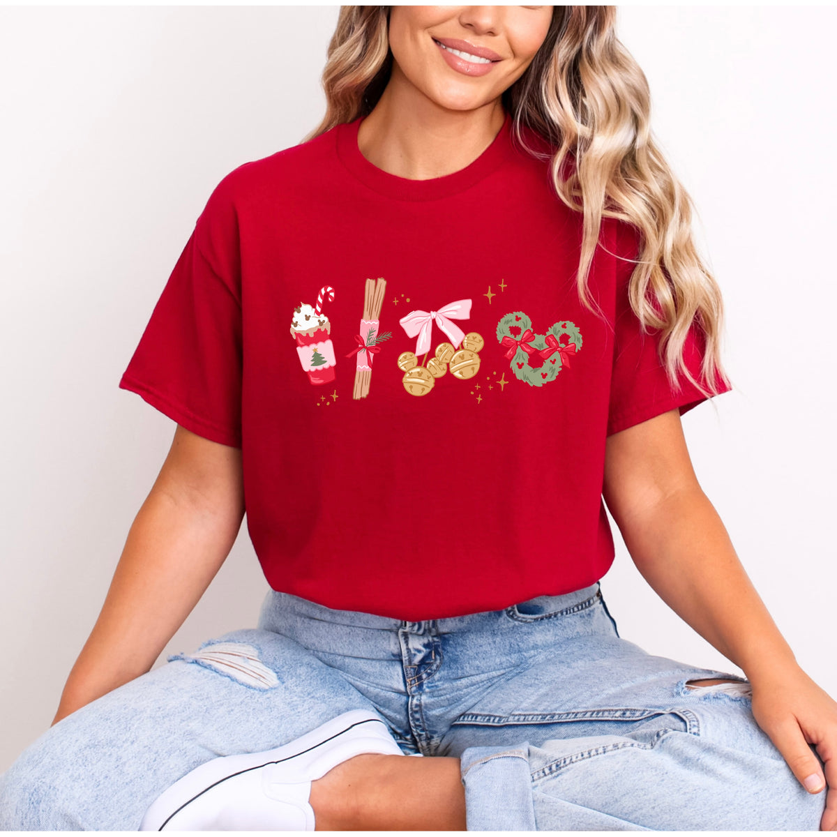 GIRLIE CHRISTMAS PINK BOW T.SHIRT Design No. 122