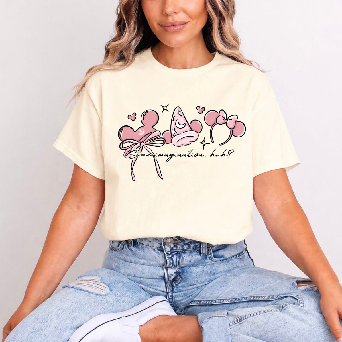 MICKEY SORCERER BABY PINK EAR SERIES T.SHIRT