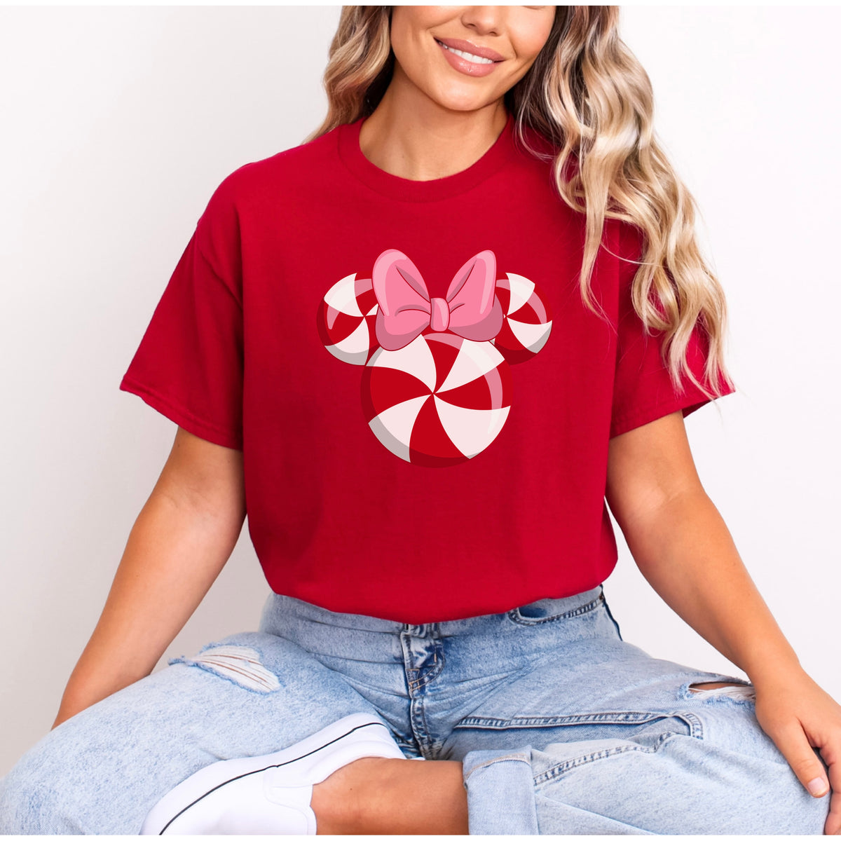 MINNIE CANDY SWIRL CHRISTMAS T.SHIRT Design No. 35