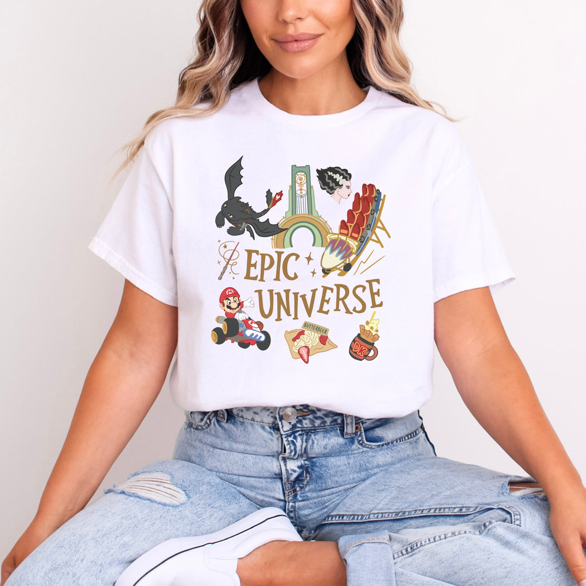 EPIC UNIVERSE MARIO, MONSTERS, BUTTER BEER T.SHIRT Design No 60
