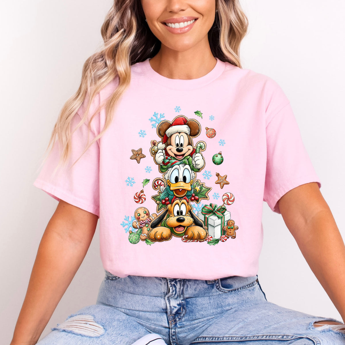 CHRISTMAS MICKEY, DONALD AND PLUTO T.SHIRT