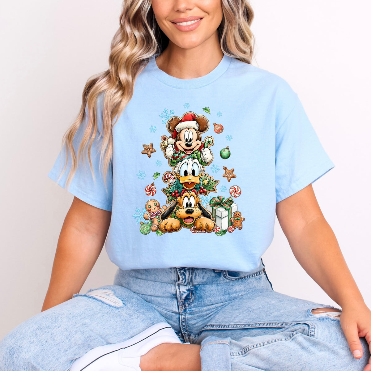 CHRISTMAS MICKEY, DONALD AND PLUTO T.SHIRT