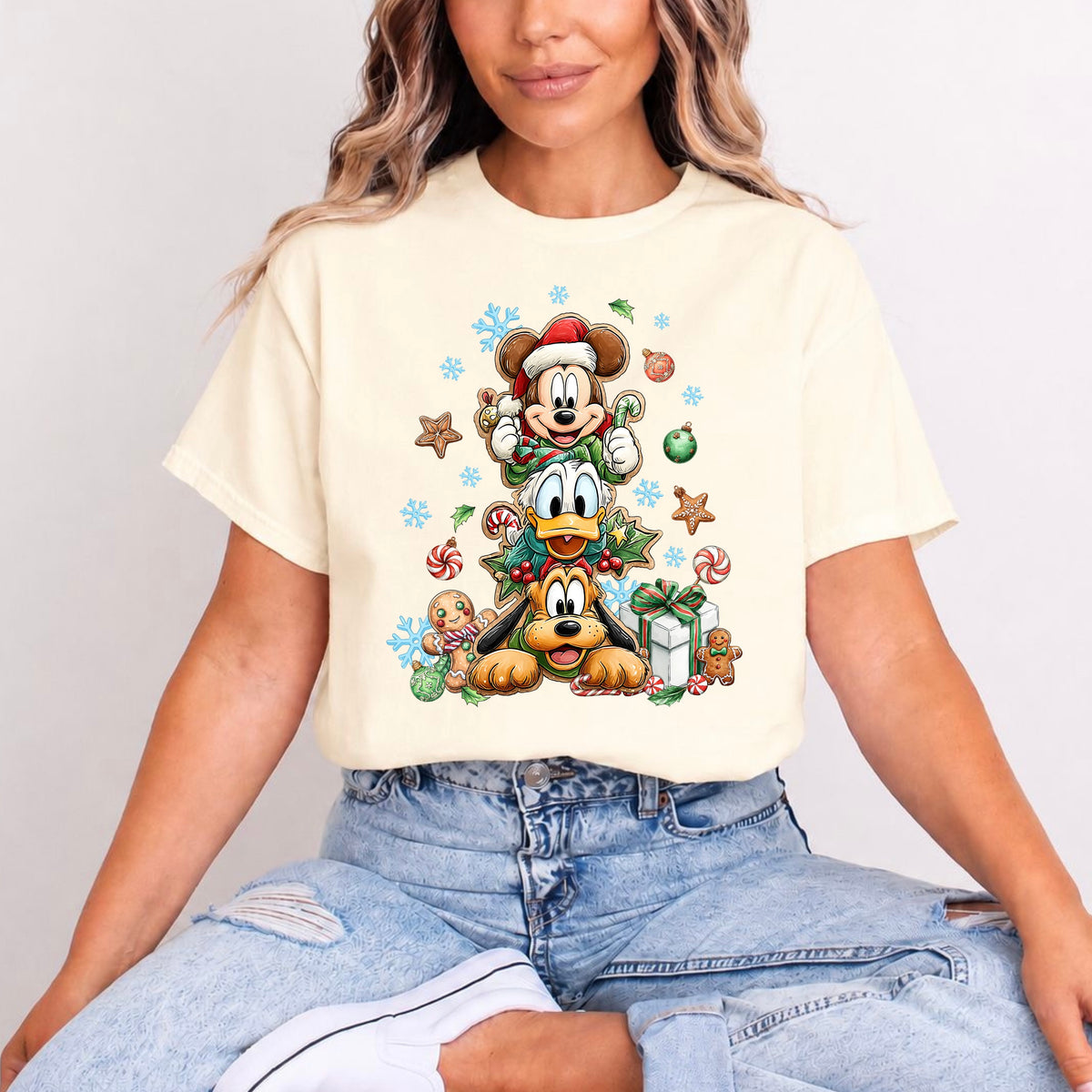 CHRISTMAS MICKEY, DONALD AND PLUTO T.SHIRT