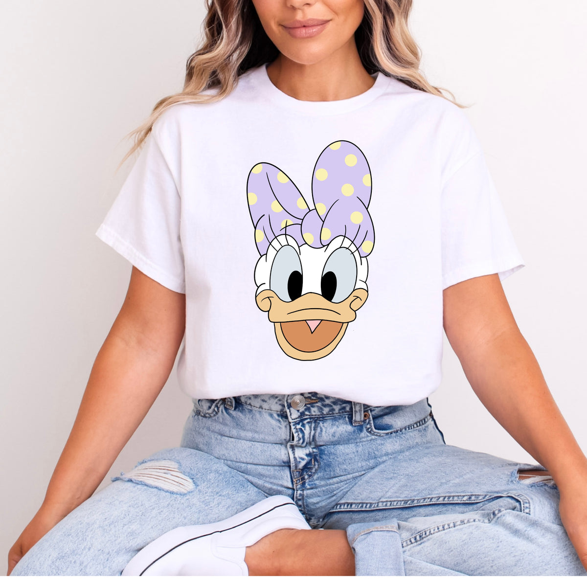 DAISY DUCK LILAC BOW POLKA DOT T.SHIRT Design No. 42