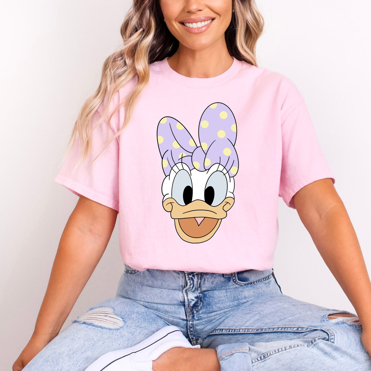 DAISY DUCK LILAC BOW POLKA DOT T.SHIRT Design No. 42