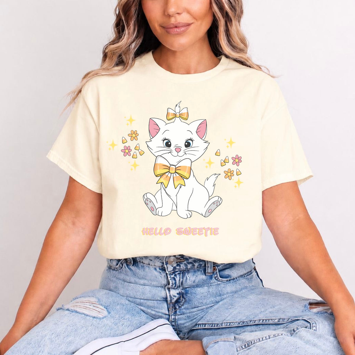 MARIE CAT HELLO SWEETIE CUTE HALLOWEEN T.SHIRT Design No. 47