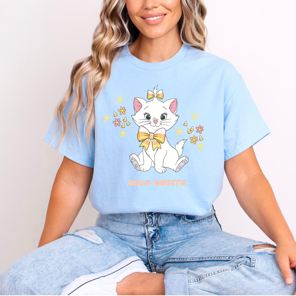 MARIE CAT HELLO SWEETIE CUTE HALLOWEEN T.SHIRT Design No. 47