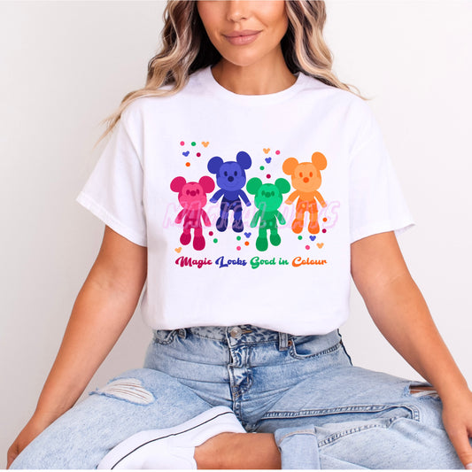 MICKEY MAGIC LOOKS GOOD IN COLOUR T.SHIRT