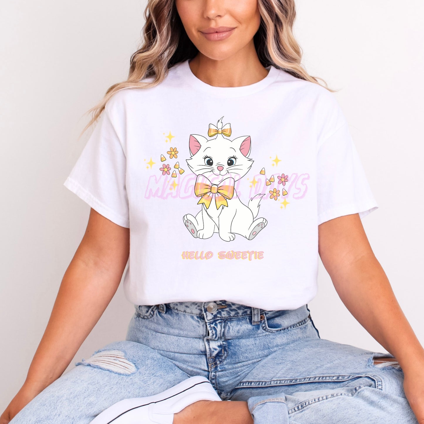 MARIE CAT HELLO SWEETIE CUTE HALLOWEEN T.SHIRT