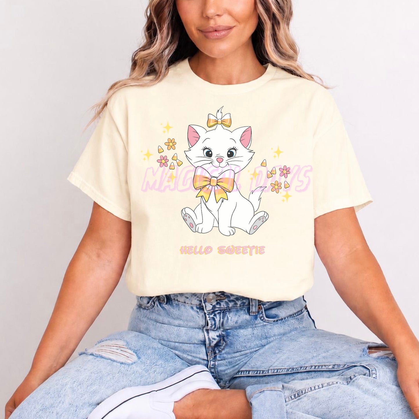 MARIE CAT HELLO SWEETIE CUTE HALLOWEEN T.SHIRT