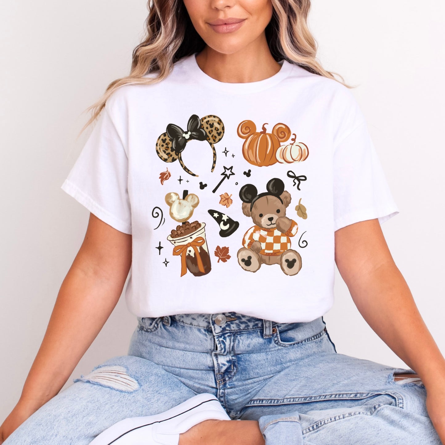 TEDDY MINNIE EARS HALLOWEEN PUMPKIN LATTE