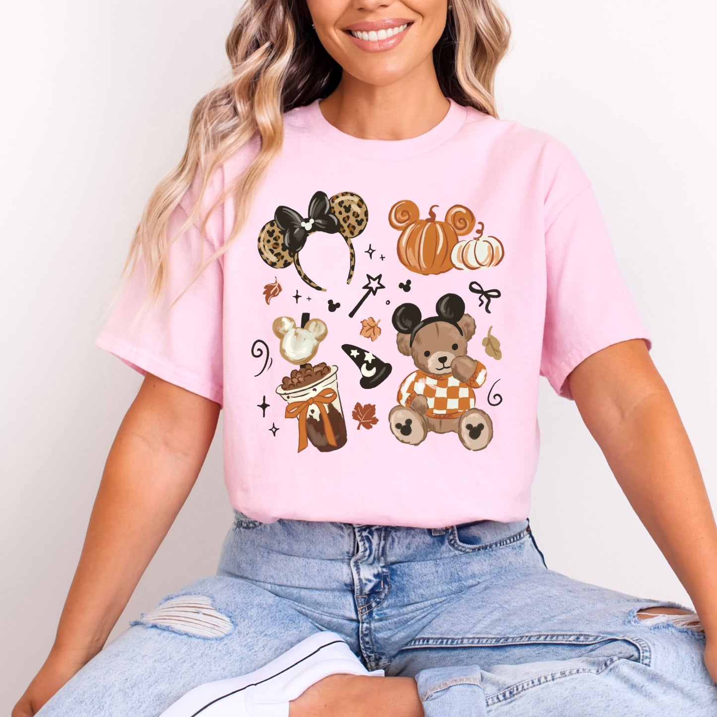 TEDDY MINNIE EARS HALLOWEEN PUMPKIN LATTE