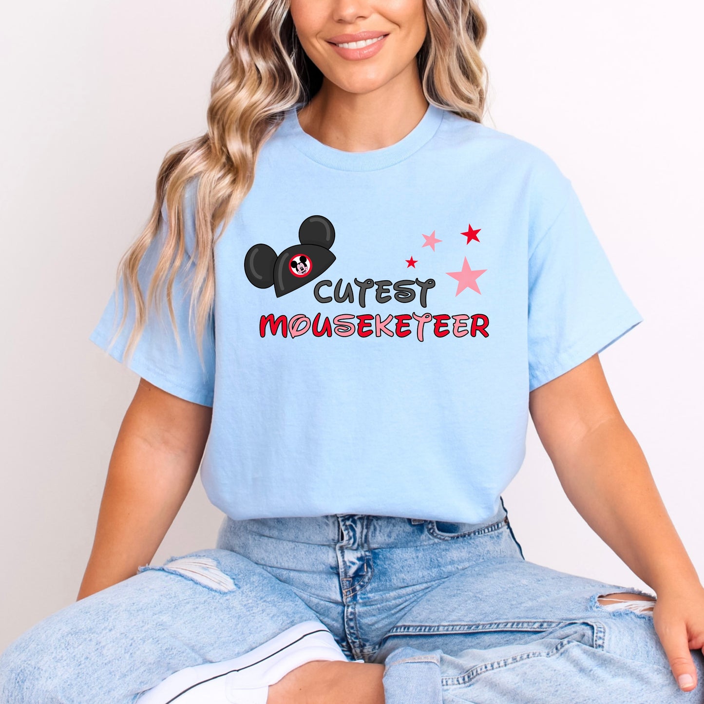 CUTEST MOUSEKETEER PINK AND RED WORDING