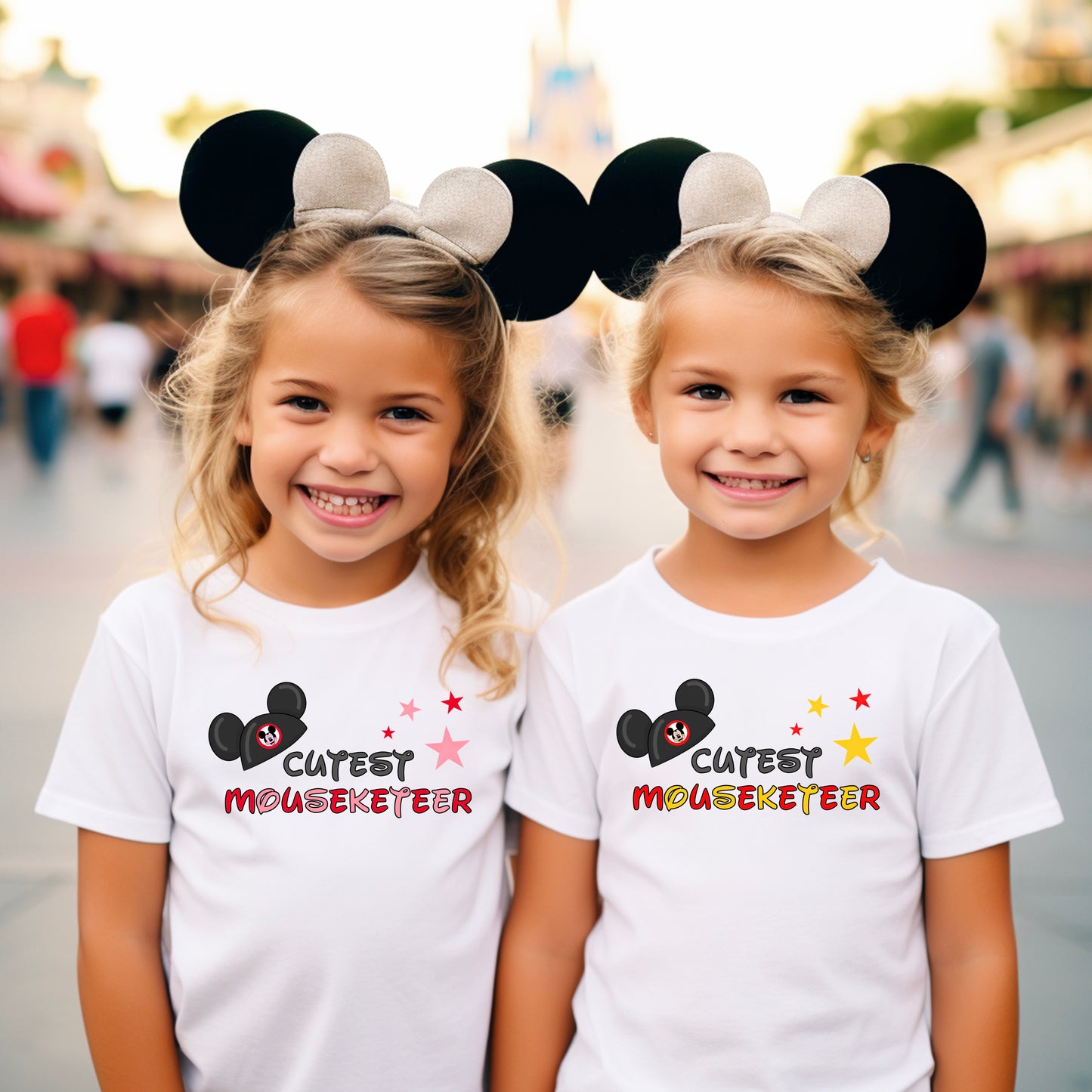 CUTEST MOUSEKETEER PINK AND RED WORDING