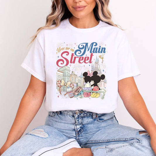 MEET ME ON MAIN STREET MINNIE AND MICKEY T.SHIRT