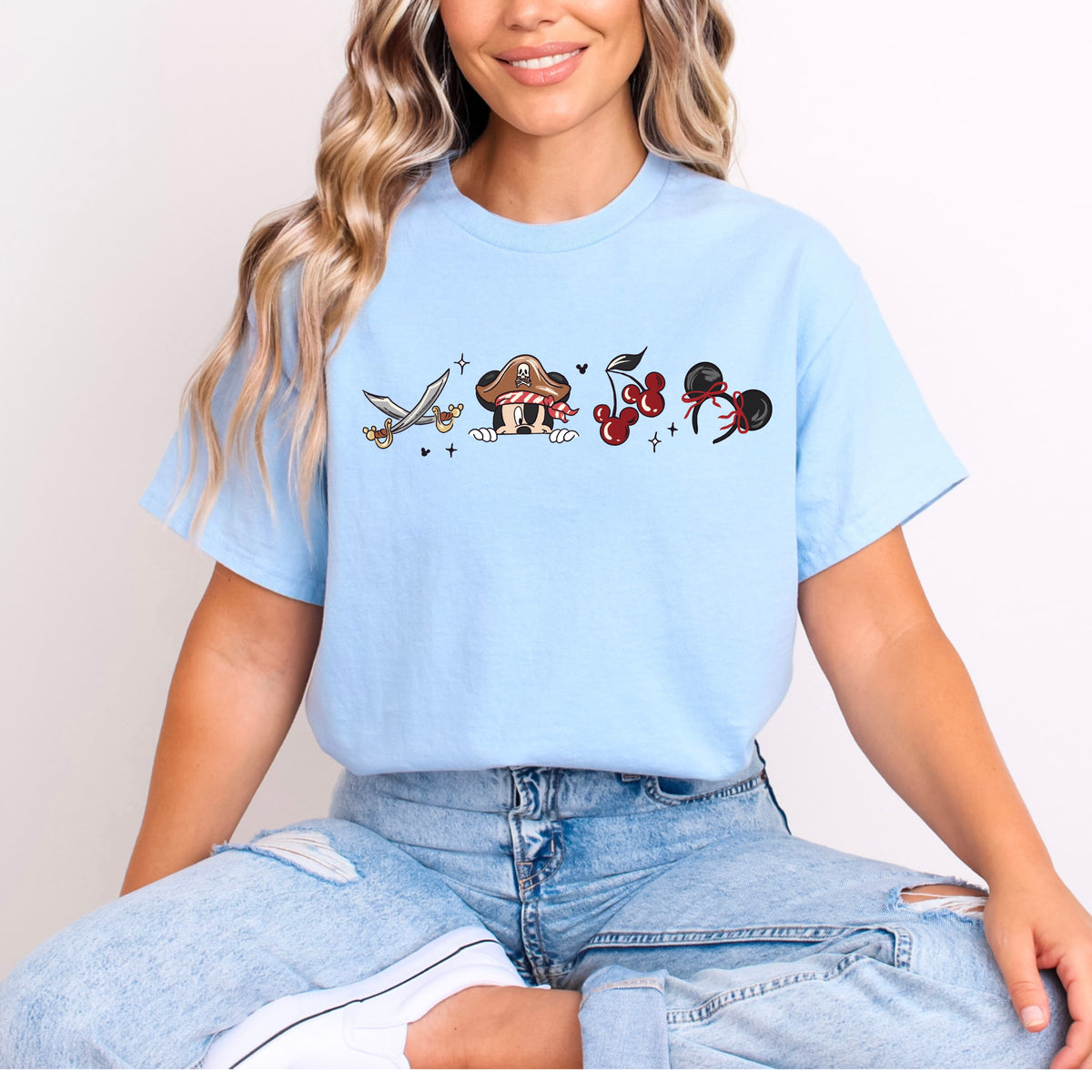 PIRATES LIFE MICKEY, MINNIE EARS CHERRY T.SHIRT