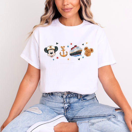 DISNEY CRUISE MICKEY, WAFFLE AND ANCHOR T.SHIRT