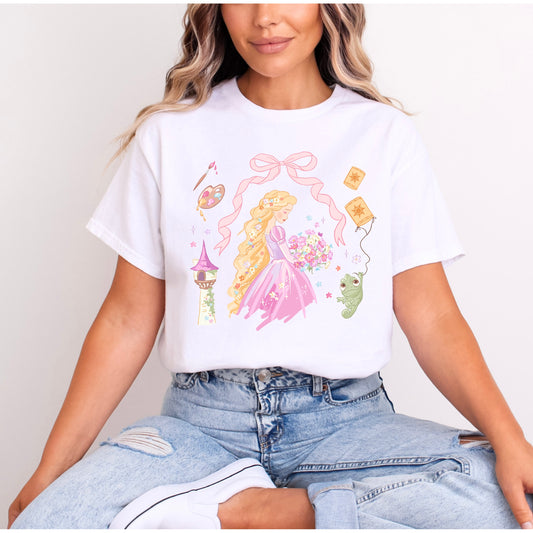 RAPUNZEL AND PASCAL T.SHIRT