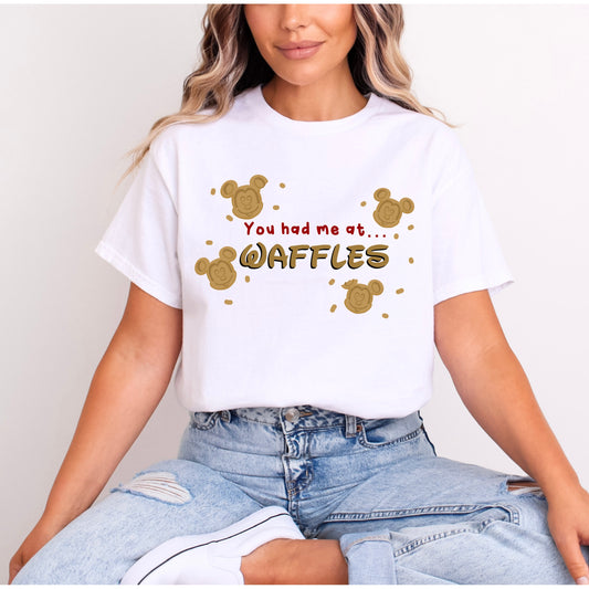 MICKEY MOUSE YOU HAD ME AT WAFFLES T.SHIRT Design No. 11
