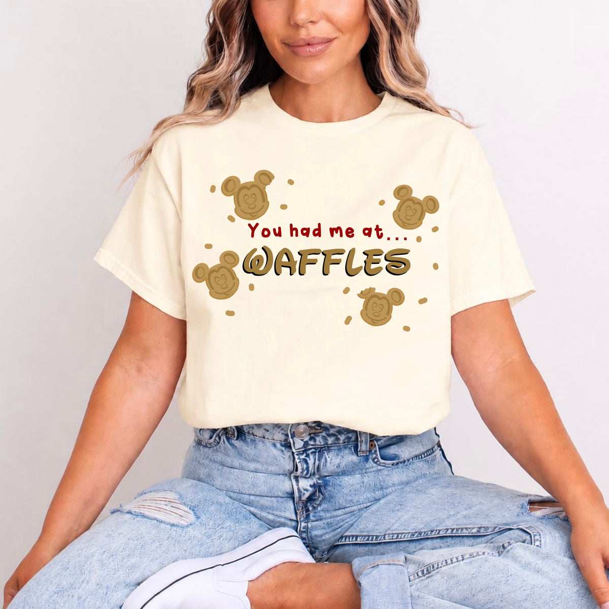 MICKEY MOUSE YOU HAD ME AT WAFFLES T.SHIRT Design No. 11