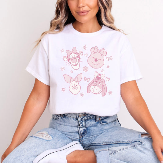 Pink Winnie the Pooh and Friends