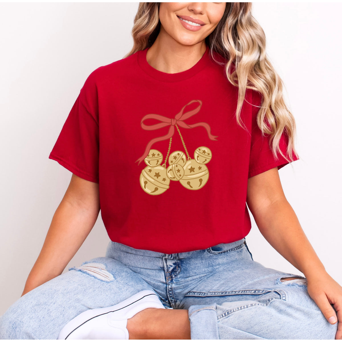 MICKEY BELLS RED BOW T.SHIRT