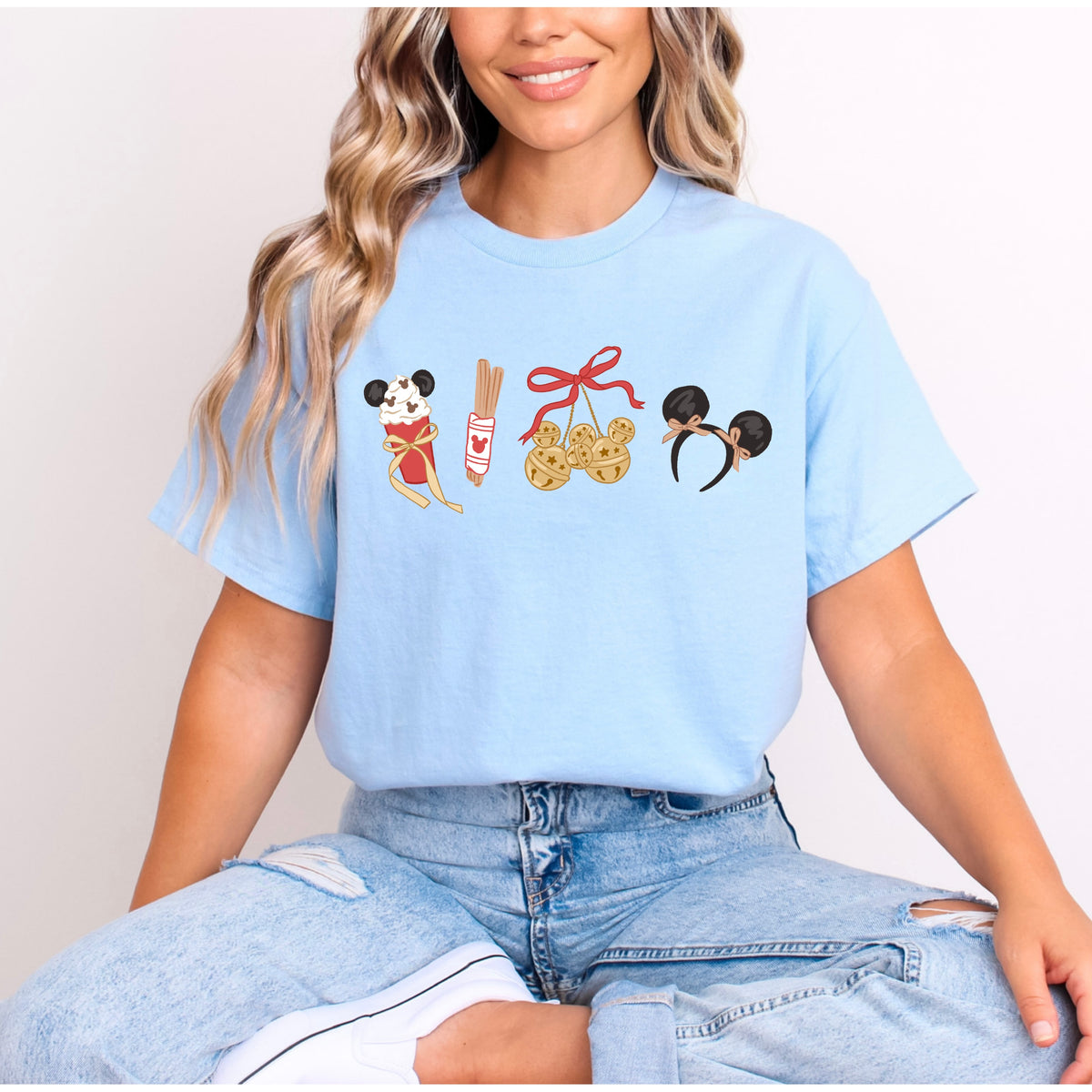 GIRLIE CHRISTMAS RED BOW T.SHIRT