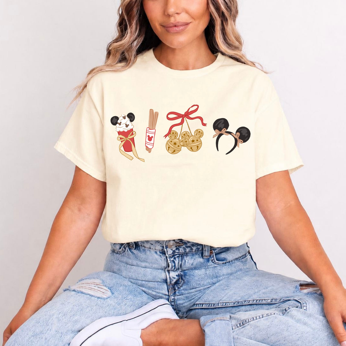 GIRLIE CHRISTMAS RED BOW T.SHIRT