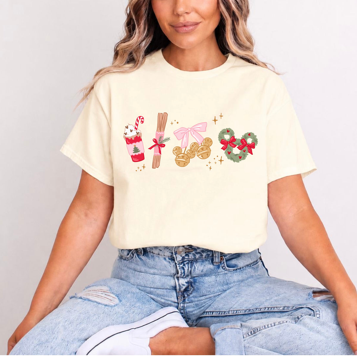 GIRLIE CHRISTMAS PINK BOW T.SHIRT Design No. 122