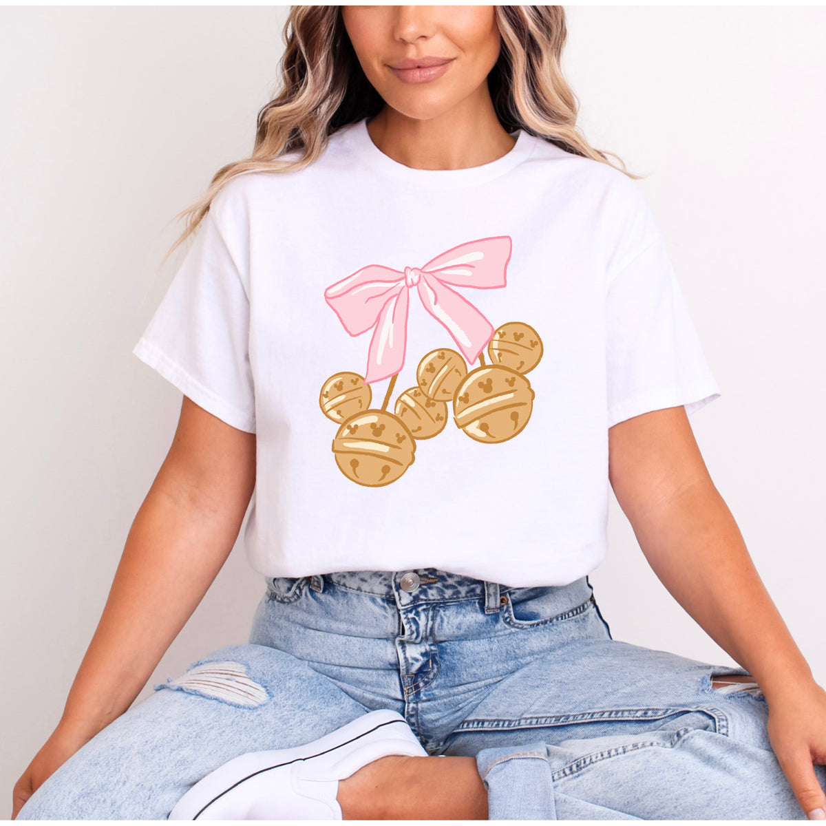 MICKEY BELLS PINK BOW T.SHIRT Design No. 217