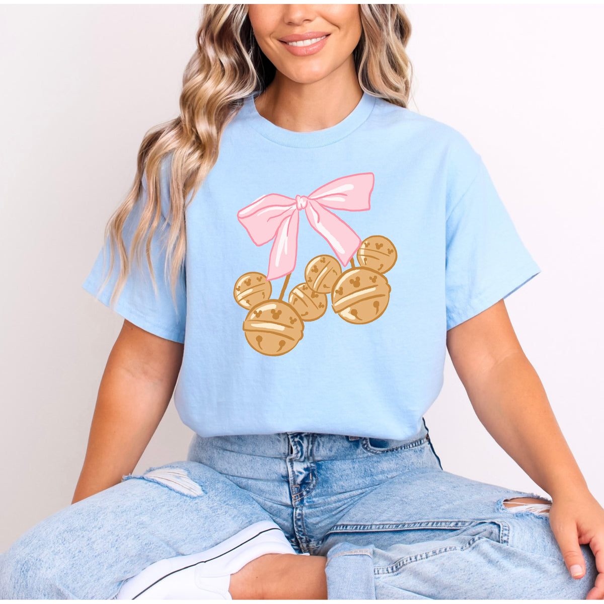 MICKEY BELLS PINK BOW T.SHIRT Design No. 217