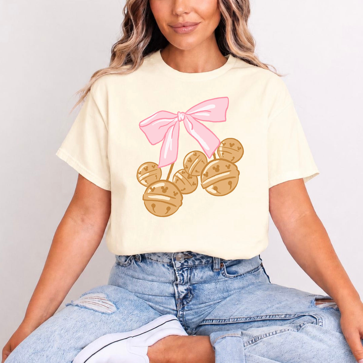 MICKEY BELLS PINK BOW T.SHIRT Design No. 217