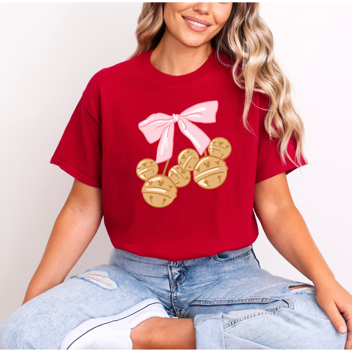MICKEY BELLS PINK BOW T.SHIRT Design No. 217