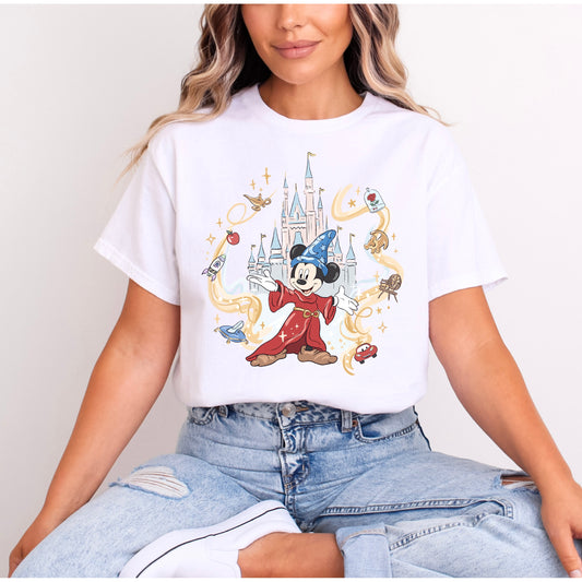 SORCERER MICKEY CASTLE CHARMS T.SHIRT