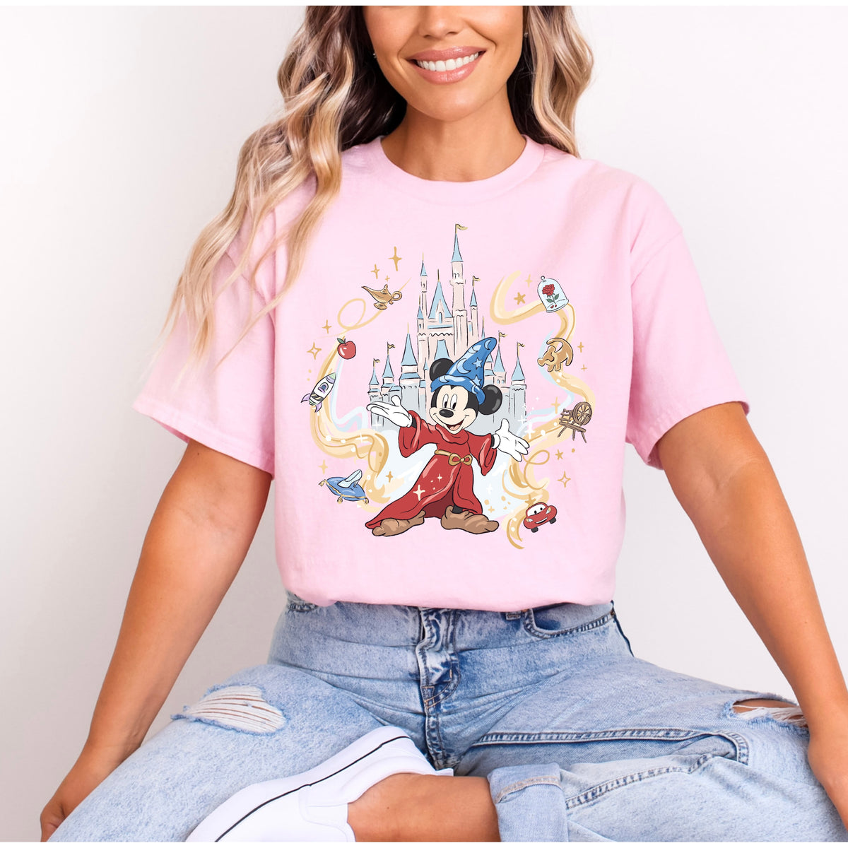 SORCERER MICKEY CASTLE CHARMS T.SHIRT Design No. 232