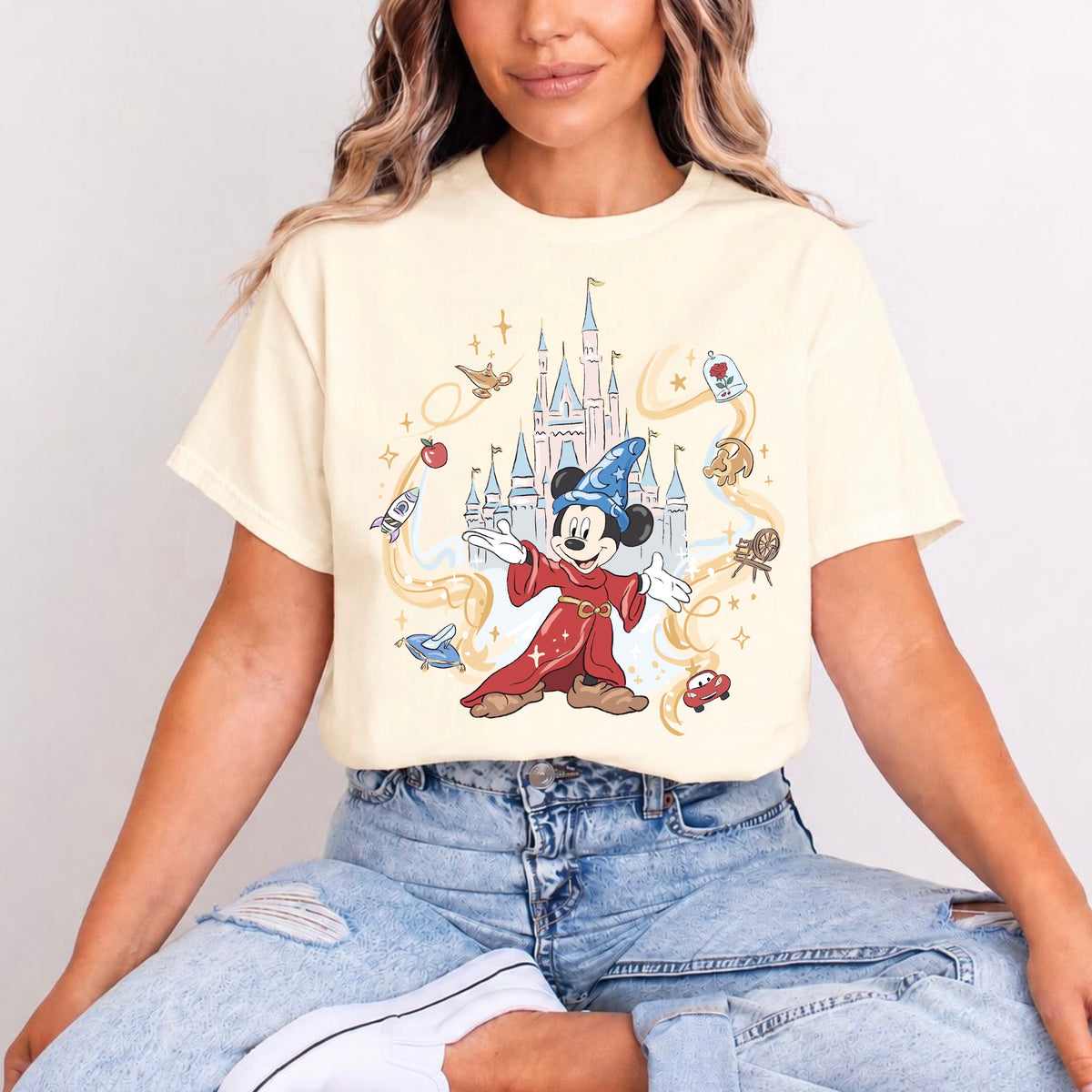 SORCERER MICKEY CASTLE CHARMS T.SHIRT Design No. 232
