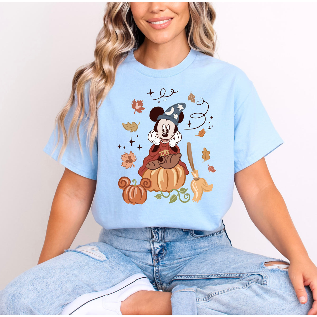 MICKEY SORCERER PUMPKIN AUTUMNAL/HALLOWEEN T.SHIRT