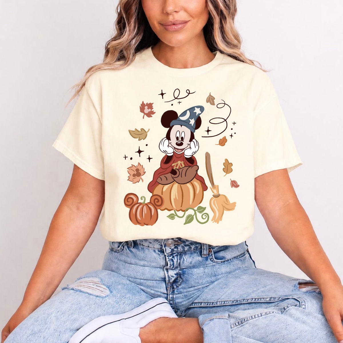 MICKEY SORCERER PUMPKIN AUTUMNAL/HALLOWEEN T.SHIRT