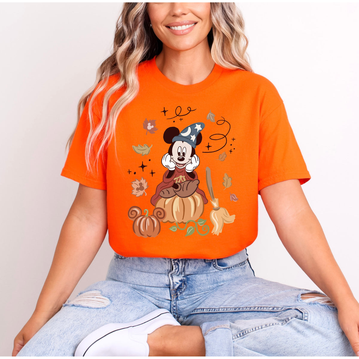 MICKEY SORCERER PUMPKIN AUTUMNAL/HALLOWEEN T.SHIRT