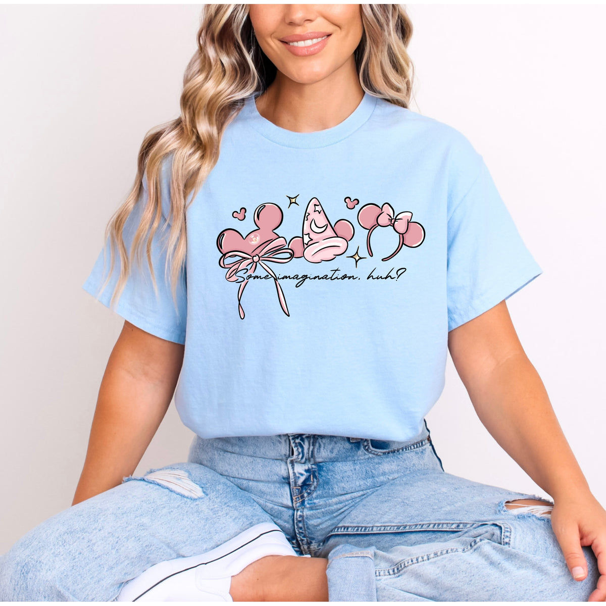 MICKEY SORCERER BABY PINK EAR SERIES T.SHIRT