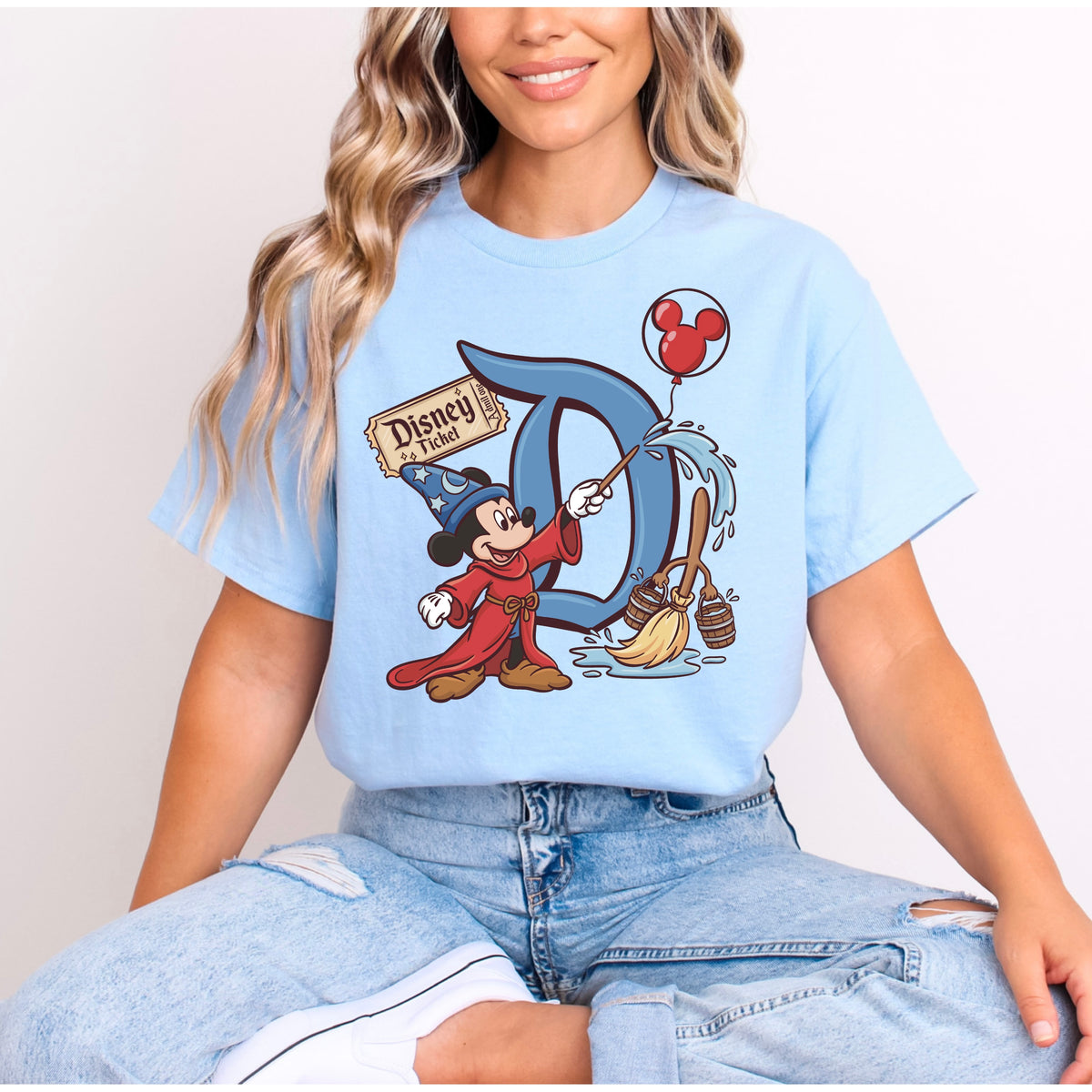 SORCERER MICKEY BLUE DISNEY D T.SHIRT Design No. 179