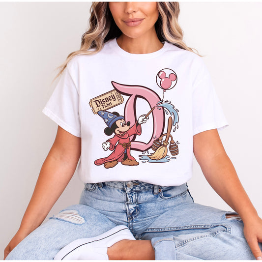 SORCERER MICKEY PINK DISNEY D T.SHIRT