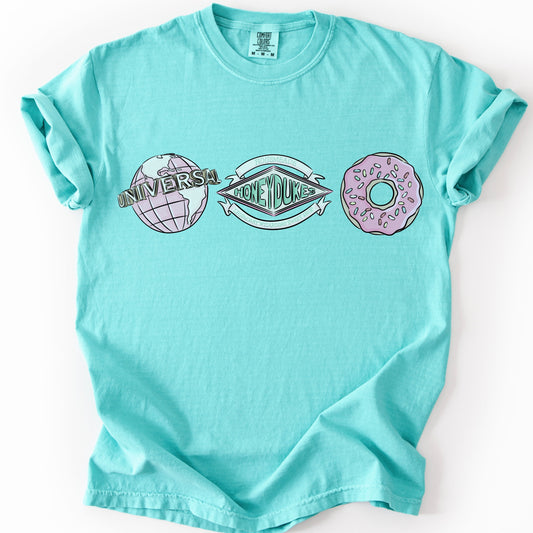 UNIVERSAL, HONEYDUKES, SIMPSON PINK DOUGHNUT T.SHIRT