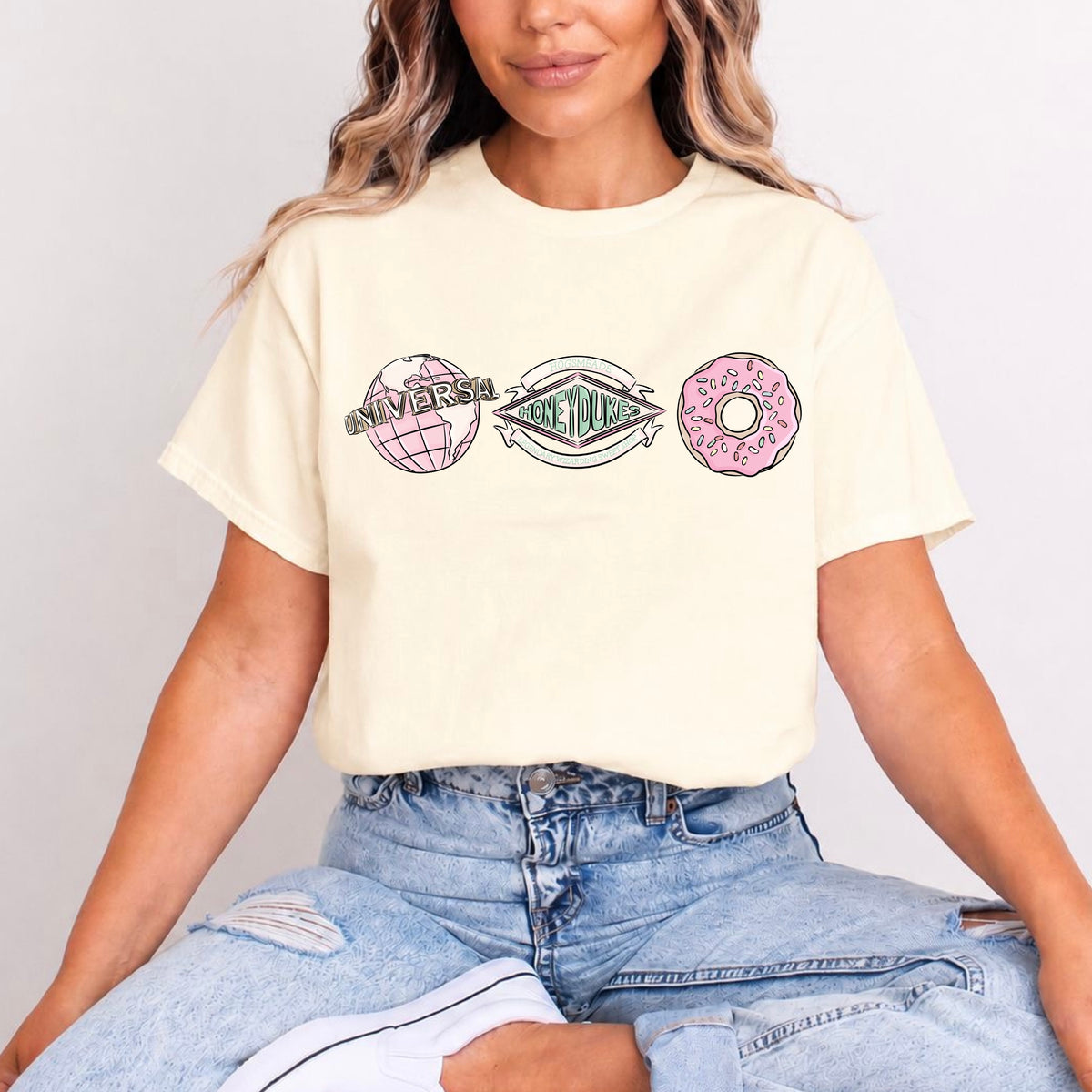 UNIVERSAL HONEYDUKES SIMPSONS PINK DOUGHNUT T.SHIRT Design No. 14
