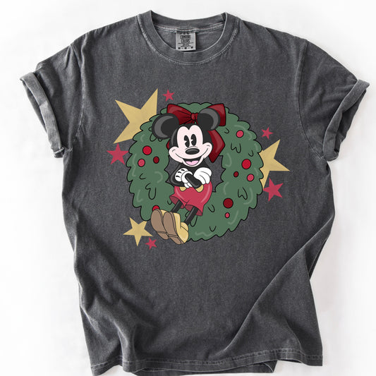 MICKEY CHRISTMAS WREATH T.SHIRT