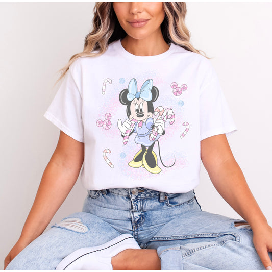 CANDY CANE CHRISTMAS MINNIE T.SHIRT Design No. 13