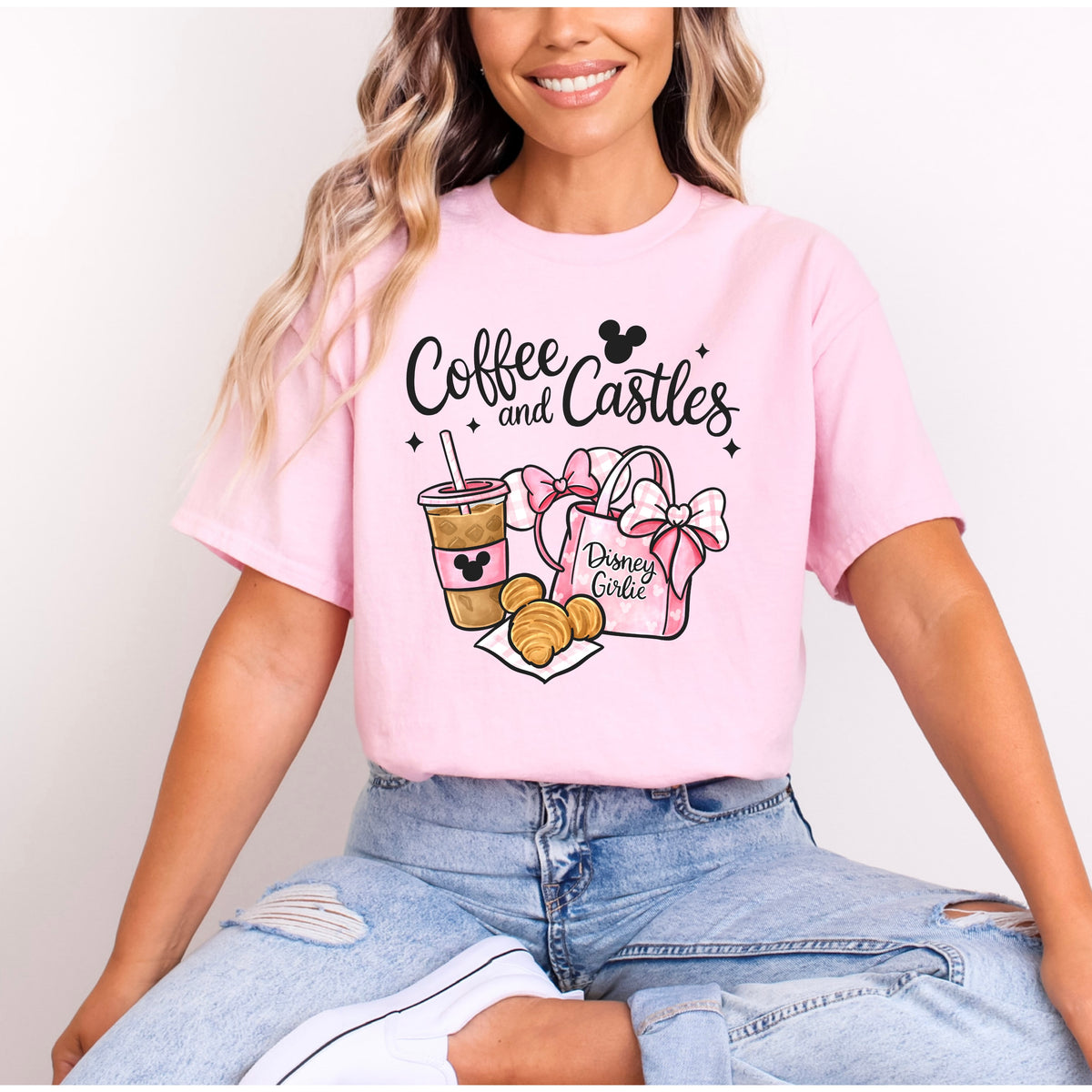 COFFEE AND CASTLES DISNEY GIRLIE T.SHIRT
