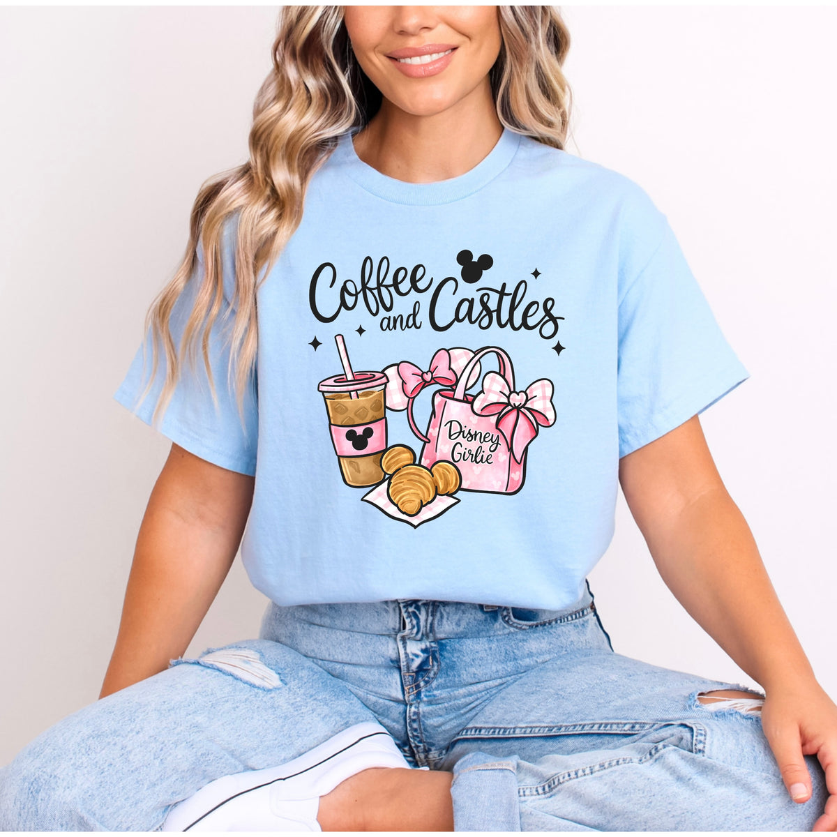 COFFEE AND CASTLES DISNEY GIRLIE T.SHIRT