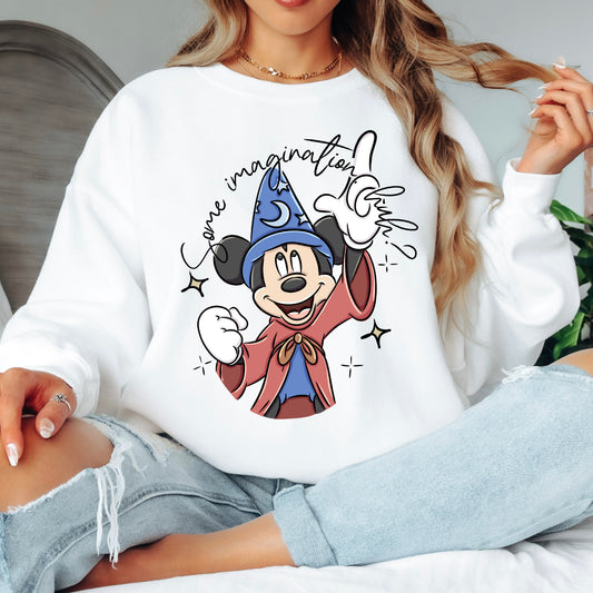 SORCERER MICKEY SOME IMAGINATION HUH? FANTASMIC SWEATSHIRT