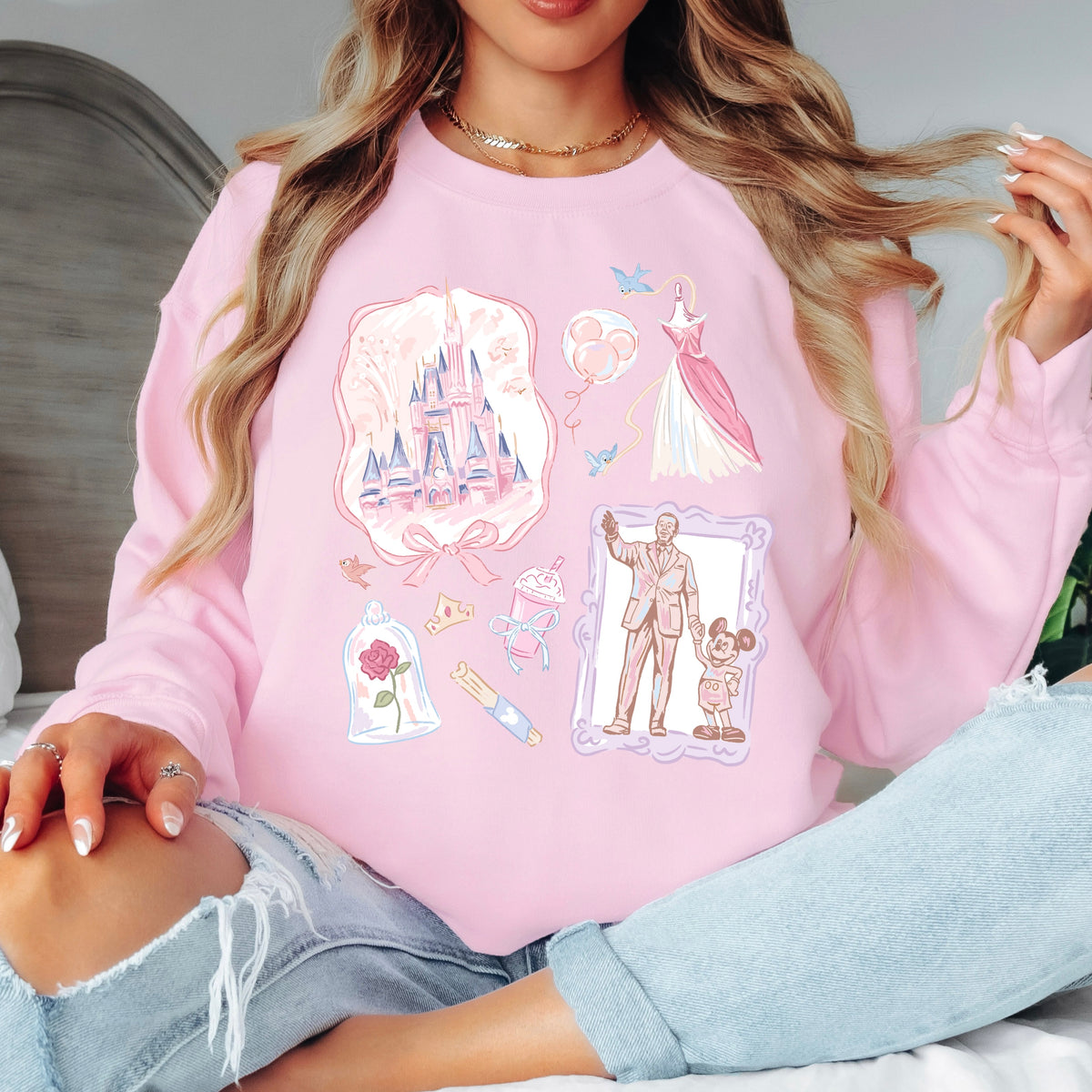 GIRLIE WALT AND MICKEY SWEATSHIRT